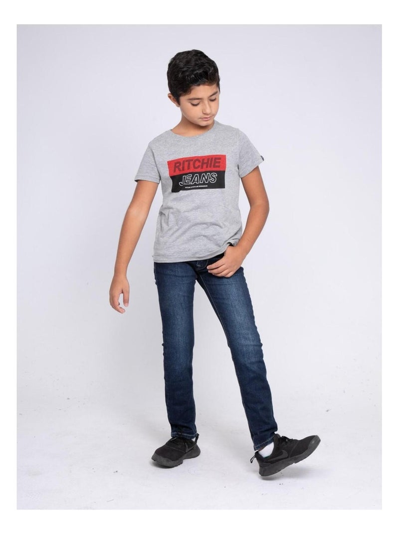 Jean coupe slim SNOW garçon Bleu foncé - Kiabi