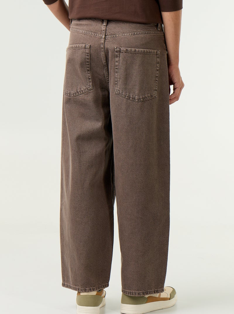 Jean coupe super baggy Marron - Kiabi
