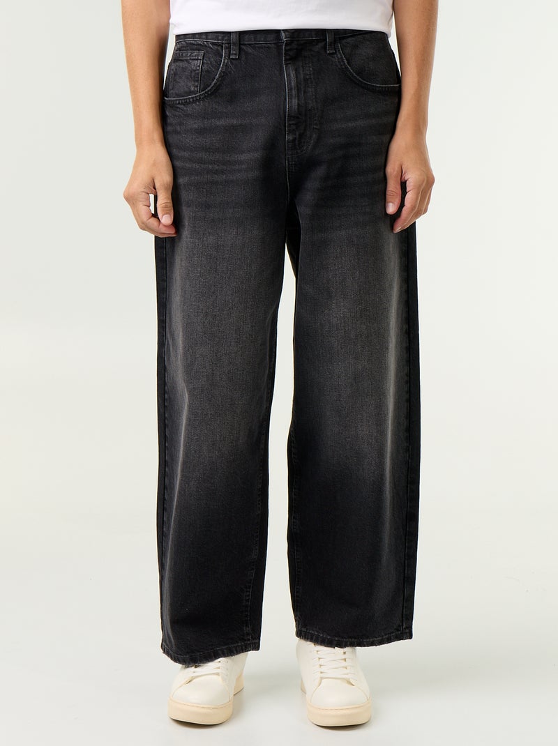 Jean coupe super baggy Noir - Kiabi