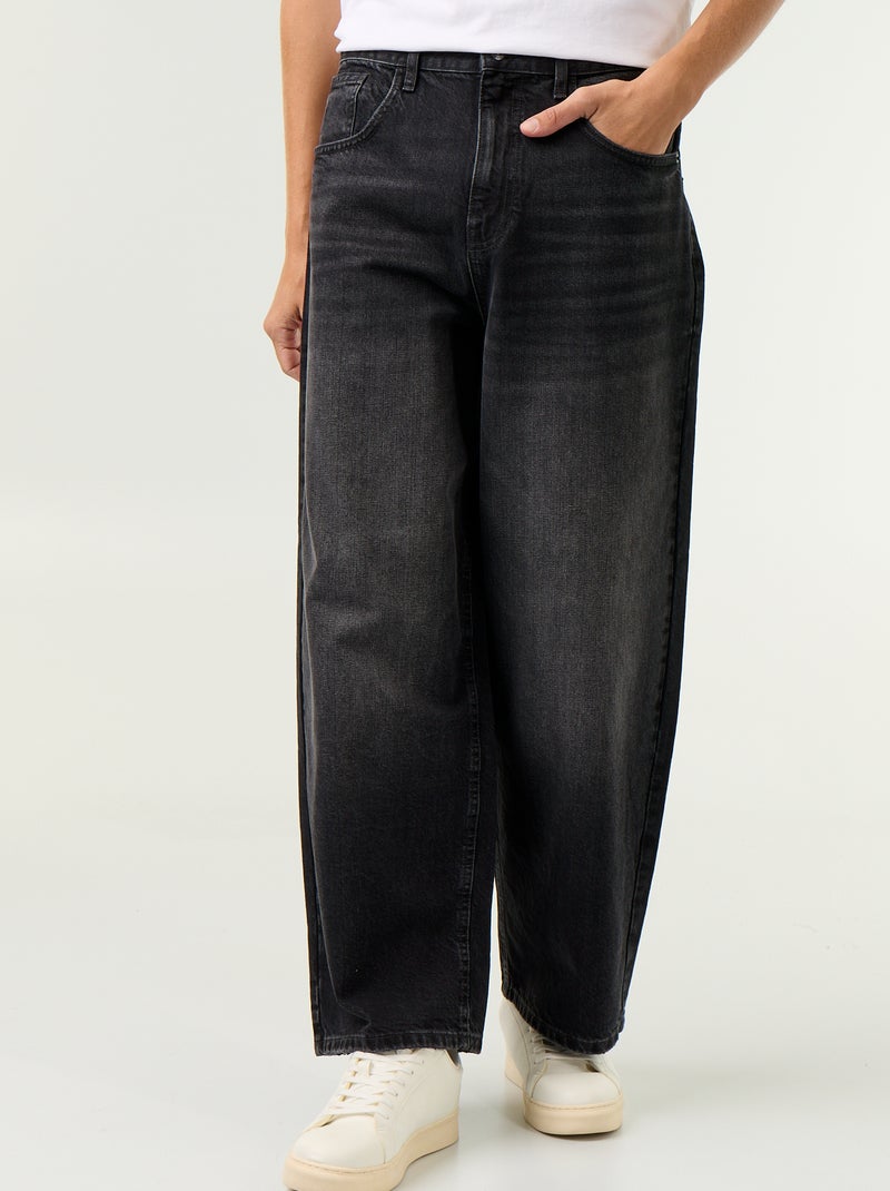 Jean coupe super baggy Noir - Kiabi