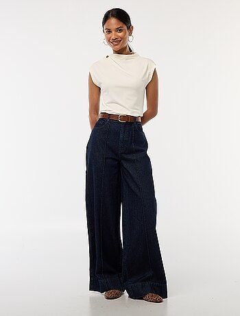 Jean coupe wide leg à 5 poches