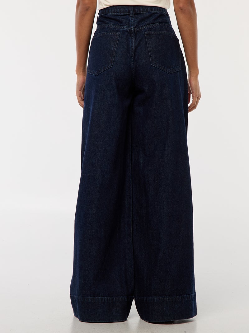 Jean coupe wide leg à 5 poches Bleu - Kiabi
