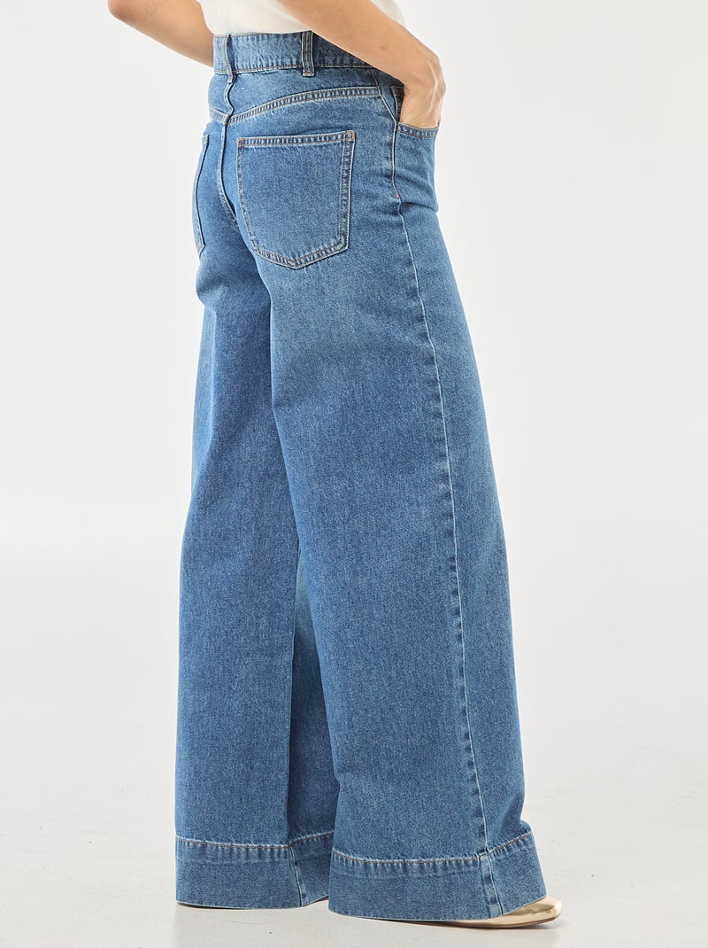 Jean coupe wide leg à 5 poches Bleu - Kiabi