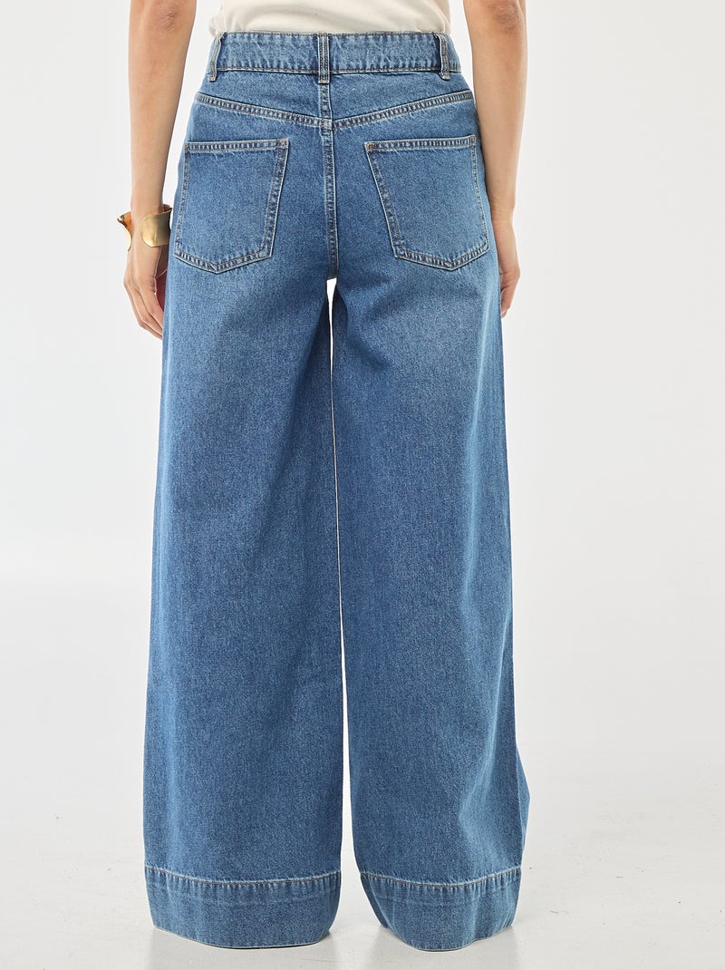Jean coupe wide leg à 5 poches Bleu - Kiabi