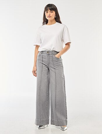Jean coupe wide leg à 5 poches