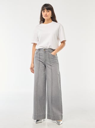 Jean coupe wide leg à 5 poches