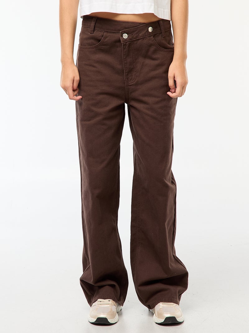 Jean croisé à la taille Marron - Kiabi