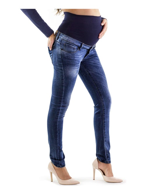 Jean de grossesse 5 poches - Slim fit avec stretch - Denim bleu - Kiabi