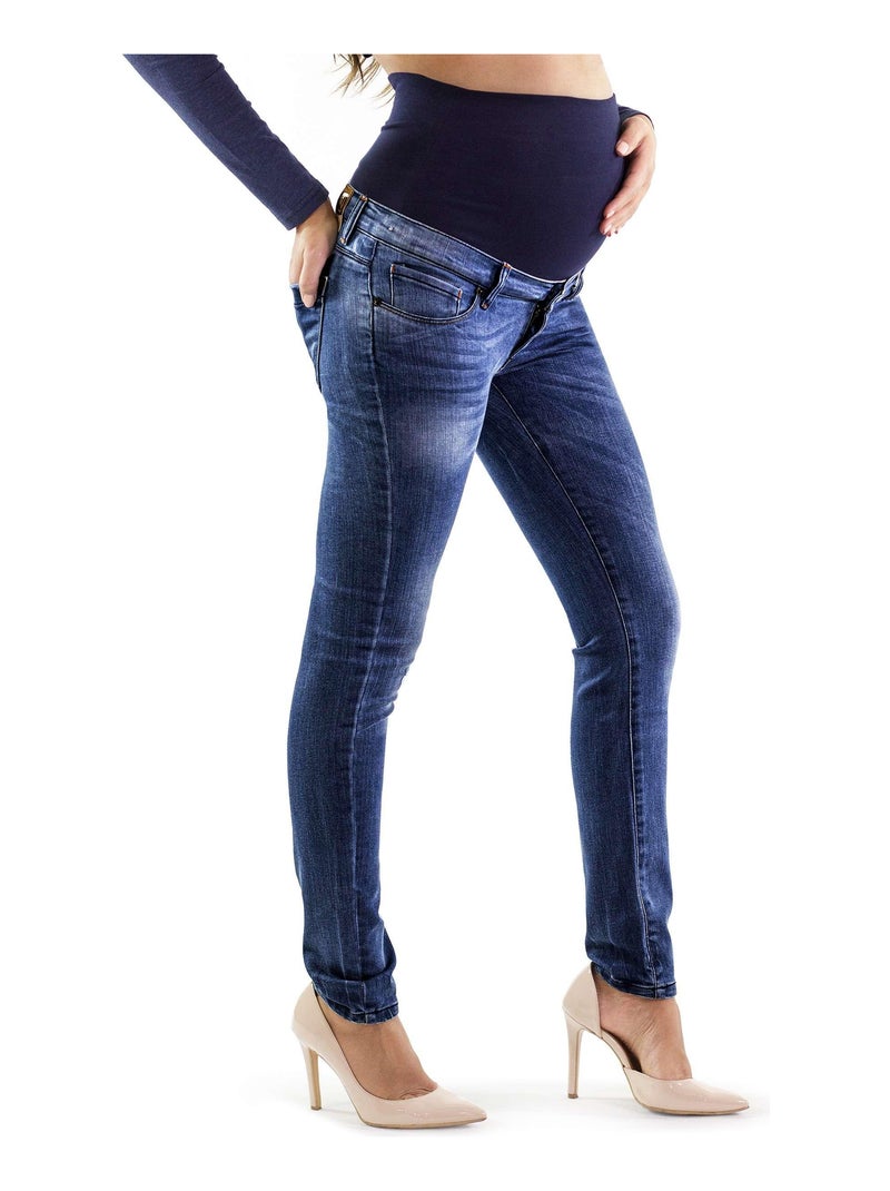 Jean de grossesse 5 poches - Slim fit avec stretch - Denim bleu Bleu foncé - Kiabi