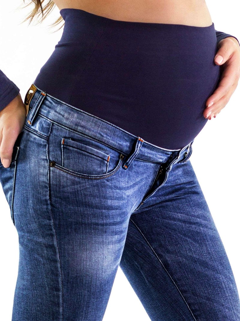 Jean de grossesse 5 poches - Slim fit avec stretch - Denim bleu Bleu foncé - Kiabi