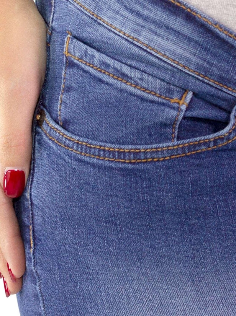 Jean de grossesse 5 poches délavé - Slim fit avec stretch - Denim bleu clair Bleu clair - Kiabi
