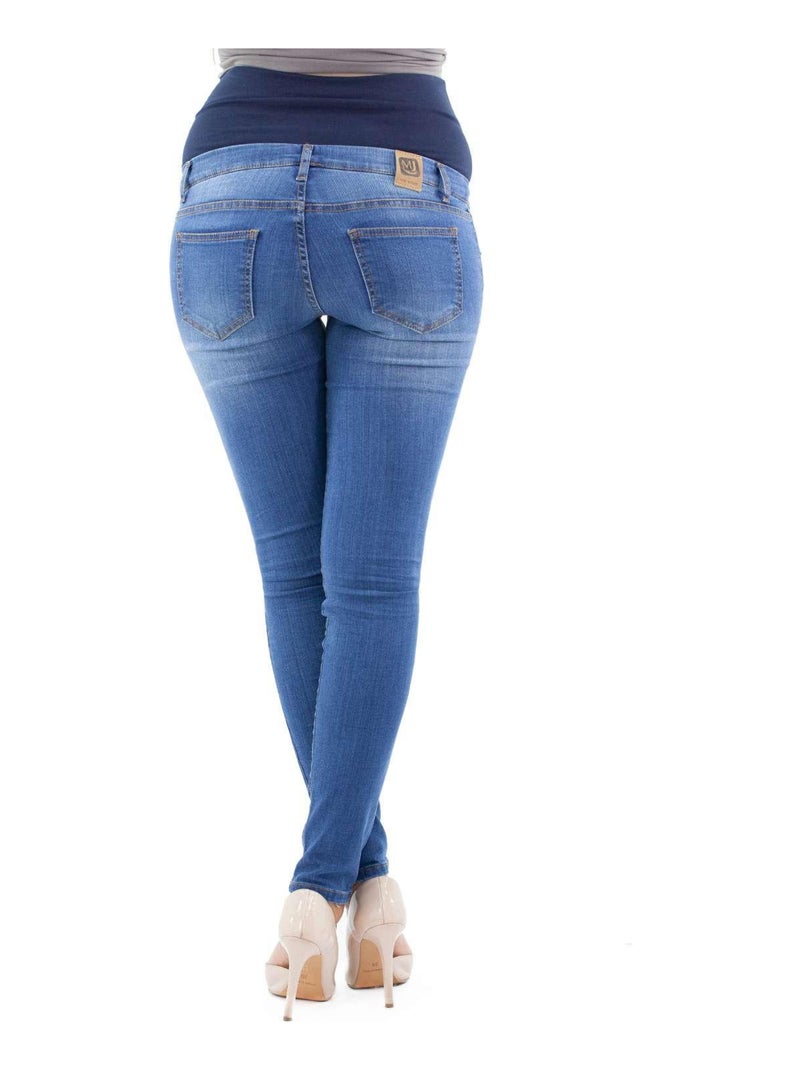 Jean de grossesse slim fit délavé avec stretch  - Blue clair Bleu clair - Kiabi
