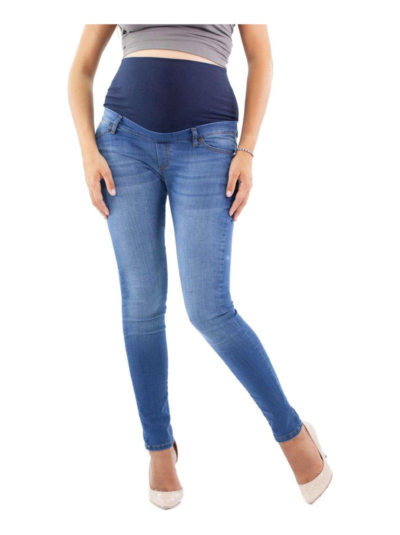 Jean de grossesse slim fit délavé avec stretch  - Blue clair Bleu clair - Kiabi