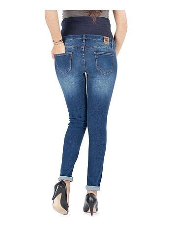 Jean de grossesse slim fit délavé avec stretch - Denim Blue