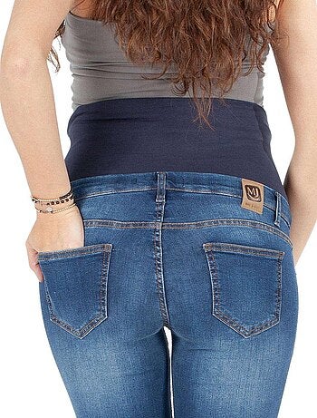 Jean de grossesse slim fit délavé avec stretch - Denim Blue