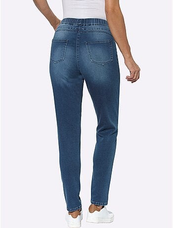 Jean décontracté à ceinture élastique avec poches et coulisse - Taille courte - Witt