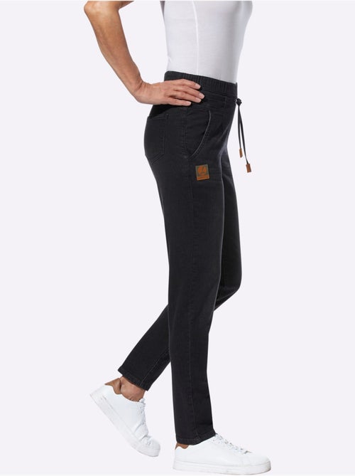Jean décontracté à ceinture élastique avec poches et coulisse - Taille courte - Witt - Kiabi Jean décontracté à ceinture élastique avec poches et coulisse - Taille courte - Witt - Kiabi
