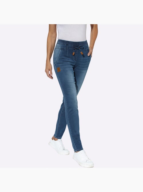 Jean décontracté à ceinture élastique avec poches pratiques - Taille standard - Witt - Kiabi