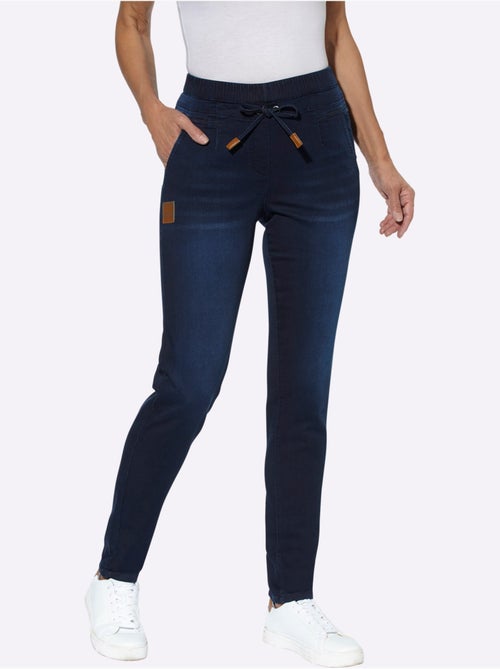 Jean décontracté à ceinture élastique avec poches pratiques et coulisse - Taille courte - Witt - Kiabi Jean décontracté à ceinture élastique avec poches pratiques et coulisse - Taille courte - Witt - Kiabi