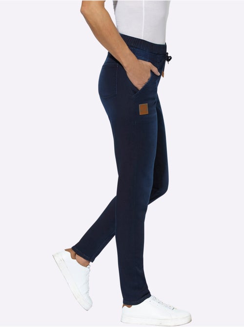 Jean décontracté à ceinture élastique avec poches pratiques et coulisse - Taille courte - Witt - Kiabi Jean décontracté à ceinture élastique avec poches pratiques et coulisse - Taille courte - Witt - Kiabi
