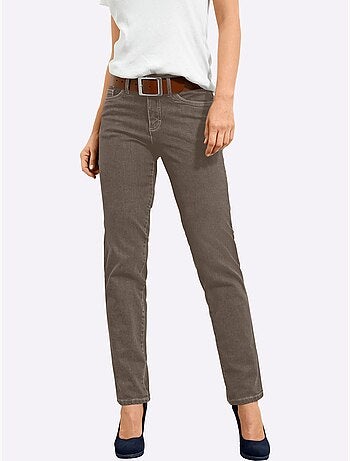 Jean décontracté à coupe droite avec poches et rivets - Taille courte - Witt