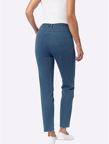 Jean décontracté avec ceinture gainante et lien à nouer - taille standard - moda vilona