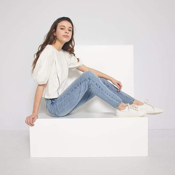 jean delavé femme taille haute