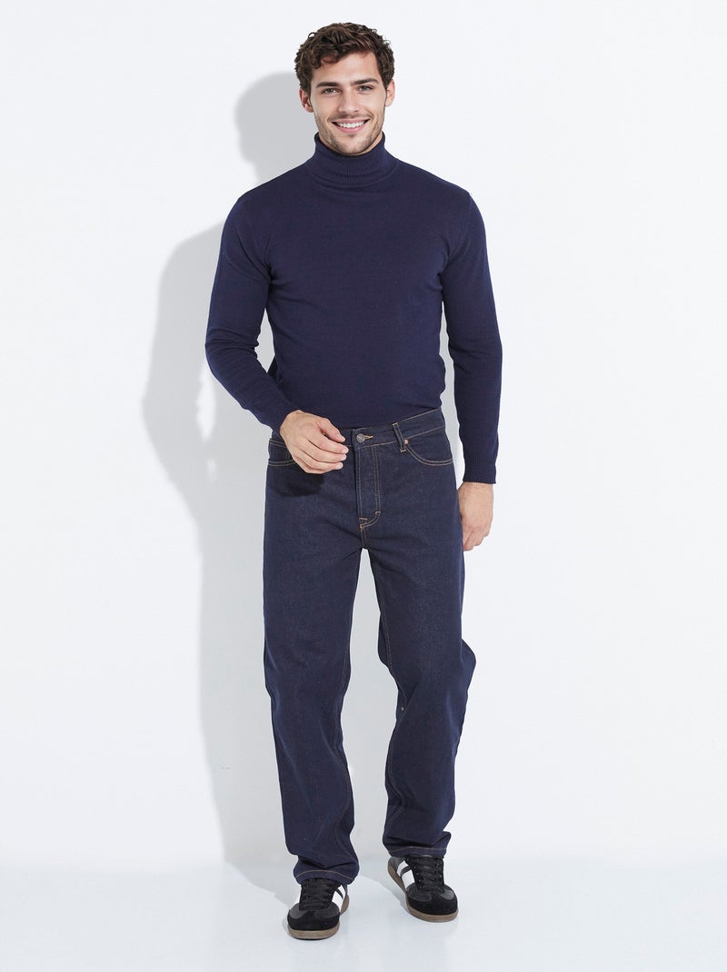 Jean denim 5 poches bas resserré, brut - AFIBEL Bleu - Kiabi