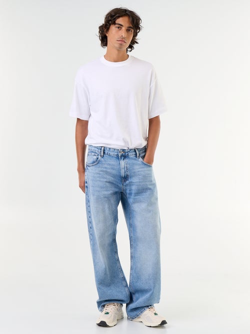 Jean denim coupe large 5 poches - Kiabi