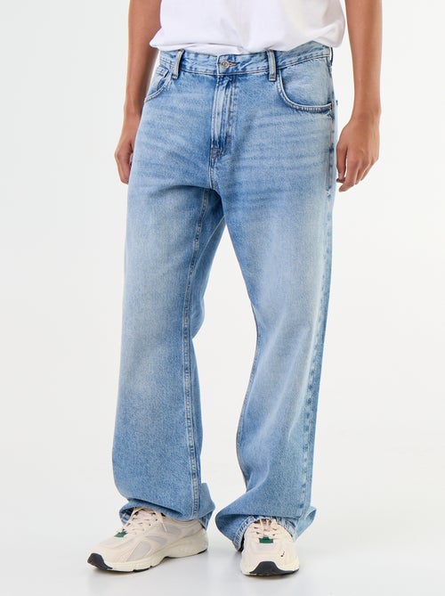 Jean denim coupe large 5 poches - Kiabi