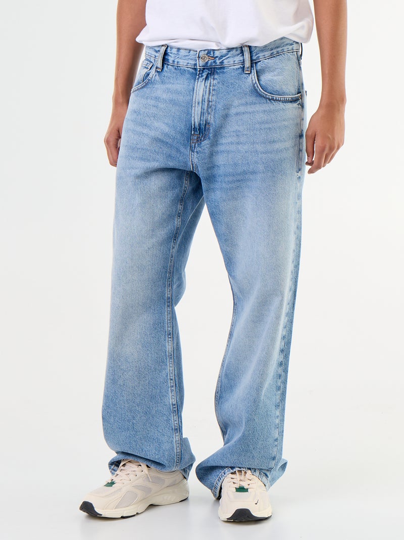 Jean denim coupe large 5 poches Bleu - Kiabi
