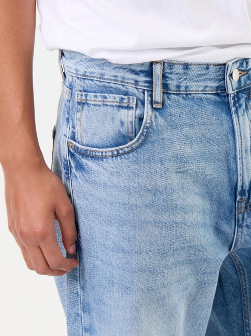 Jean denim coupe large 5 poches - Kiabi