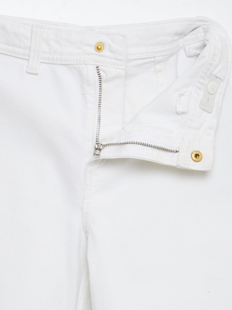 Jean denim wide leg 7/8ème blanc - Kiabi