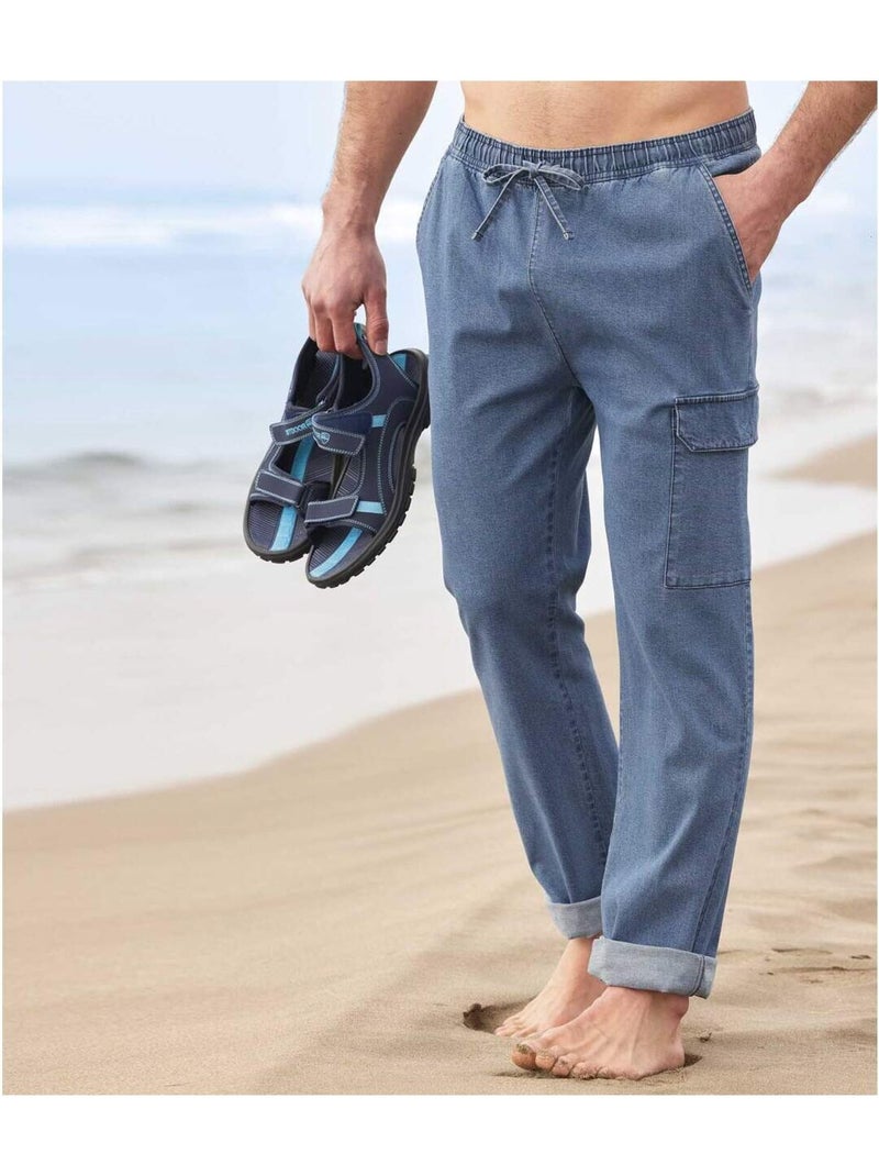 Jean Détente Cargo   - ATLAS FOR MEN Bleu - Kiabi
