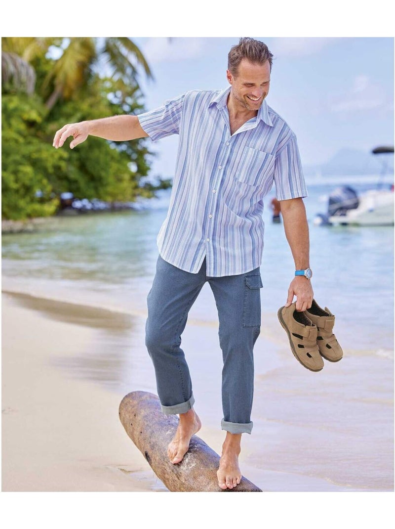 Jean Détente Cargo   - ATLAS FOR MEN Bleu - Kiabi