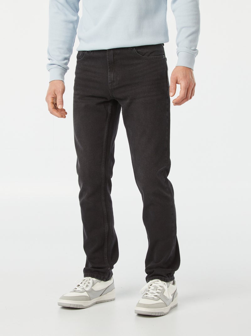 Jean droit - L34 Noir délavé - Kiabi