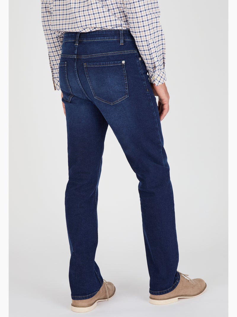 Jean droit 5 poches. - Damart Bleu foncé - Kiabi