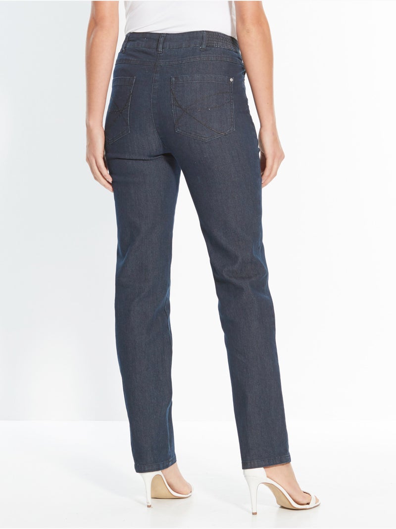 Jean droit 5 poches stature - d'1,60m - DAXON Bleu denim - Kiabi