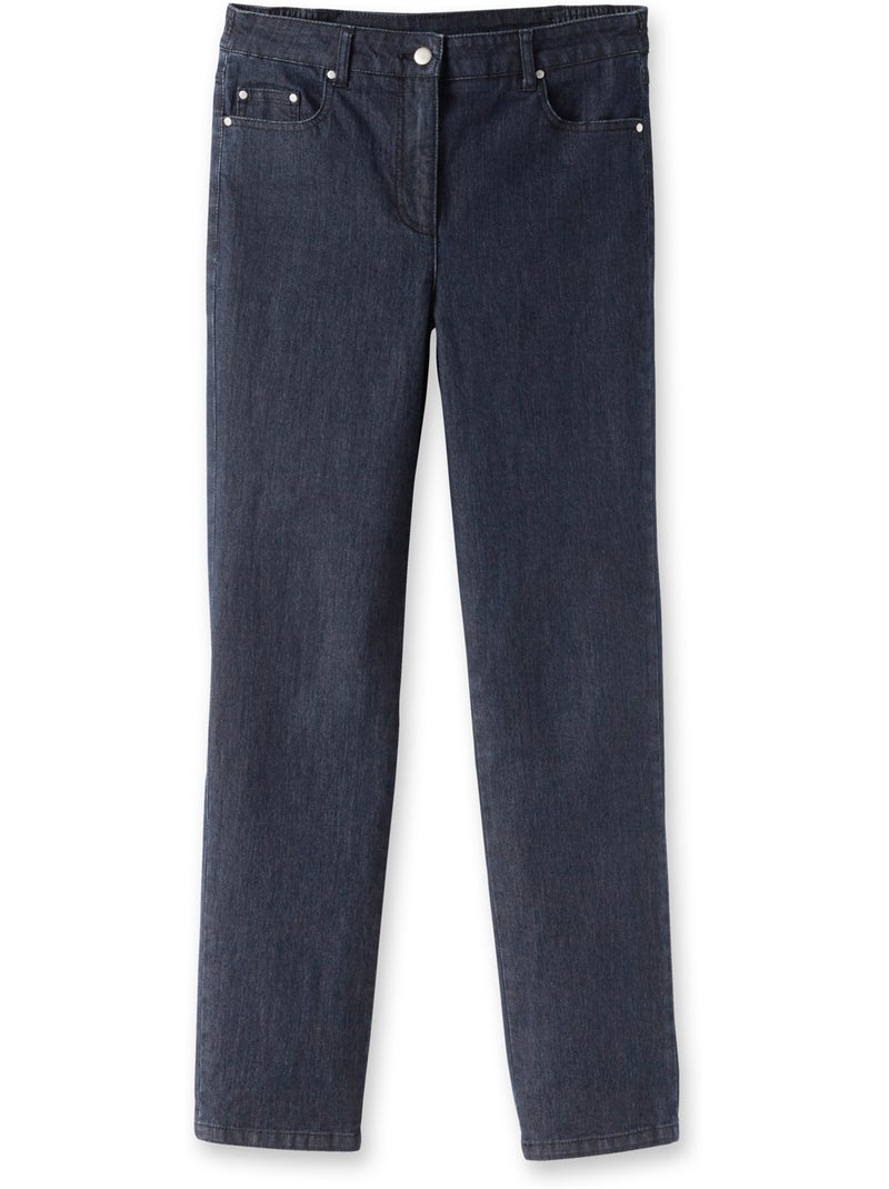 Jean droit 5 poches stature - d'1,60m - DAXON Bleu denim - Kiabi