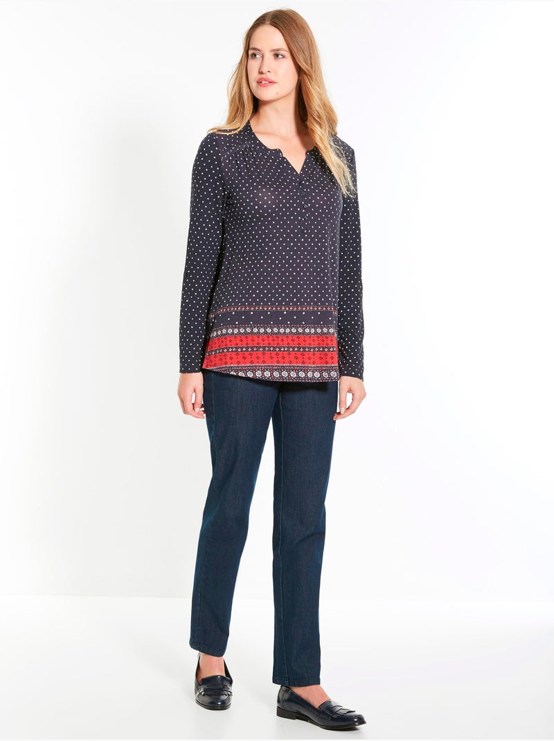 Jean droit 5 poches stature + d'1,60m - DAXON Bleu denim - Kiabi