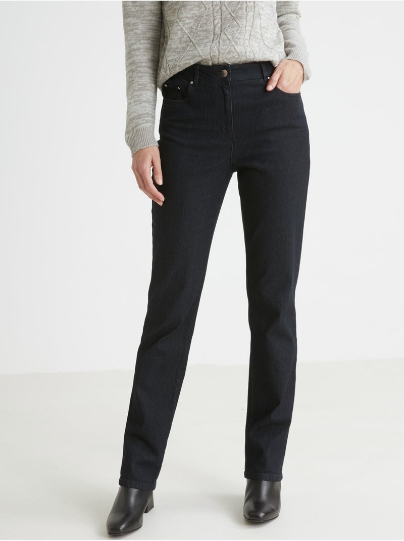 Jean droit 5 poches stature + d'1,60m - DAXON Noir Noir - Kiabi
