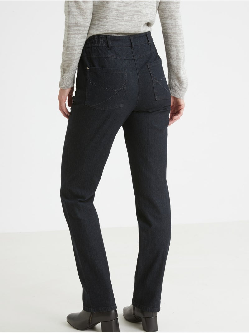 Jean droit 5 poches stature + d'1,60m - DAXON Noir Noir - Kiabi
