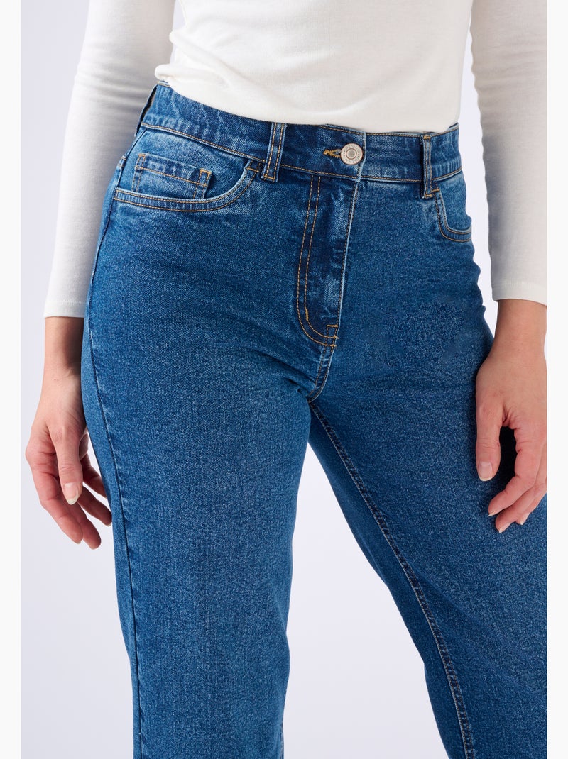 Jean droit 7/8ème - Damart Bleu denim - Kiabi