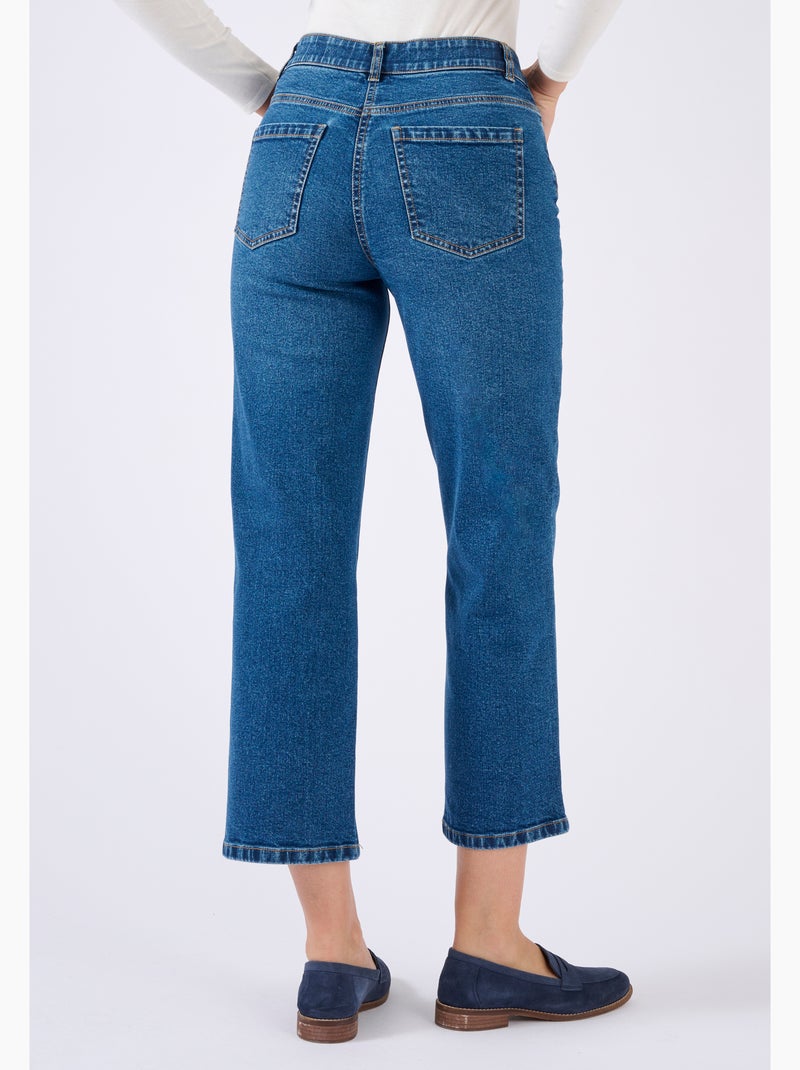 Jean droit 7/8ème - Damart Bleu denim - Kiabi