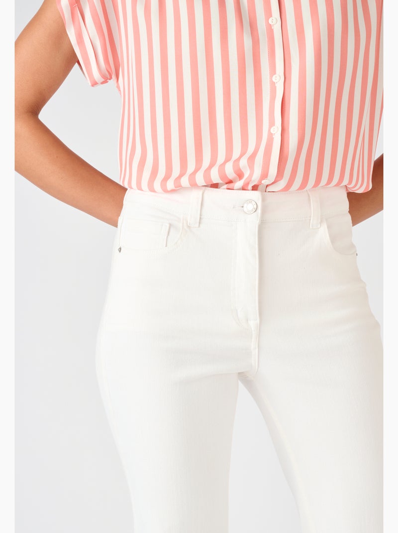 Jean droit 7/8ème Perfect Fit by Damart - Damart Blanc - Kiabi