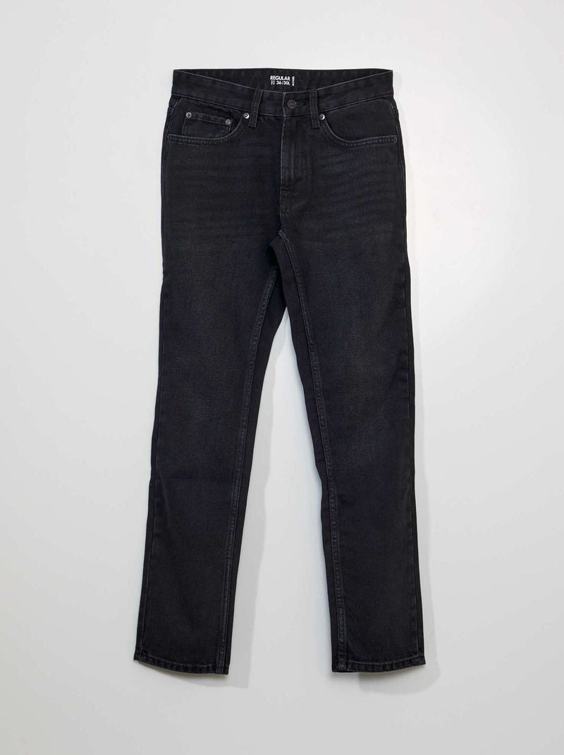 Jean droit à 5 poches - L30 Gris foncé - Kiabi