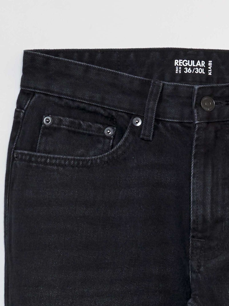 Jean droit à 5 poches - L30 Gris foncé - Kiabi