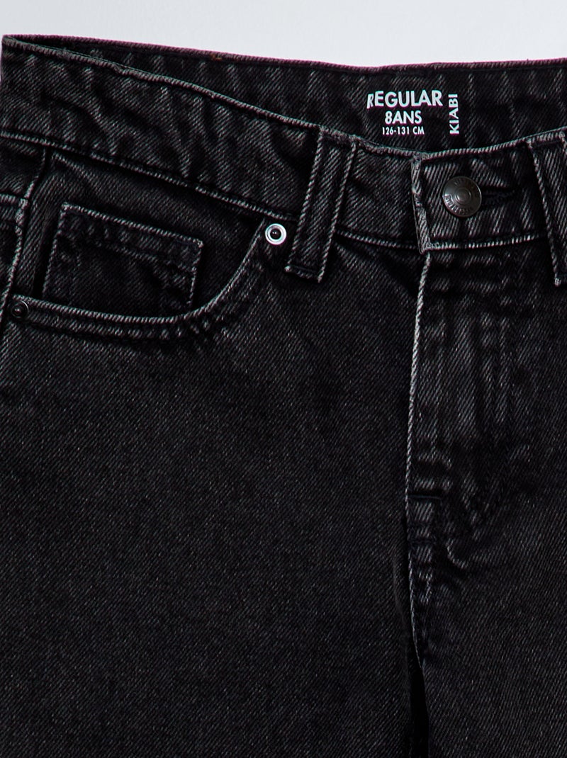 Jean droit à 5 poches Gris vintage - Kiabi