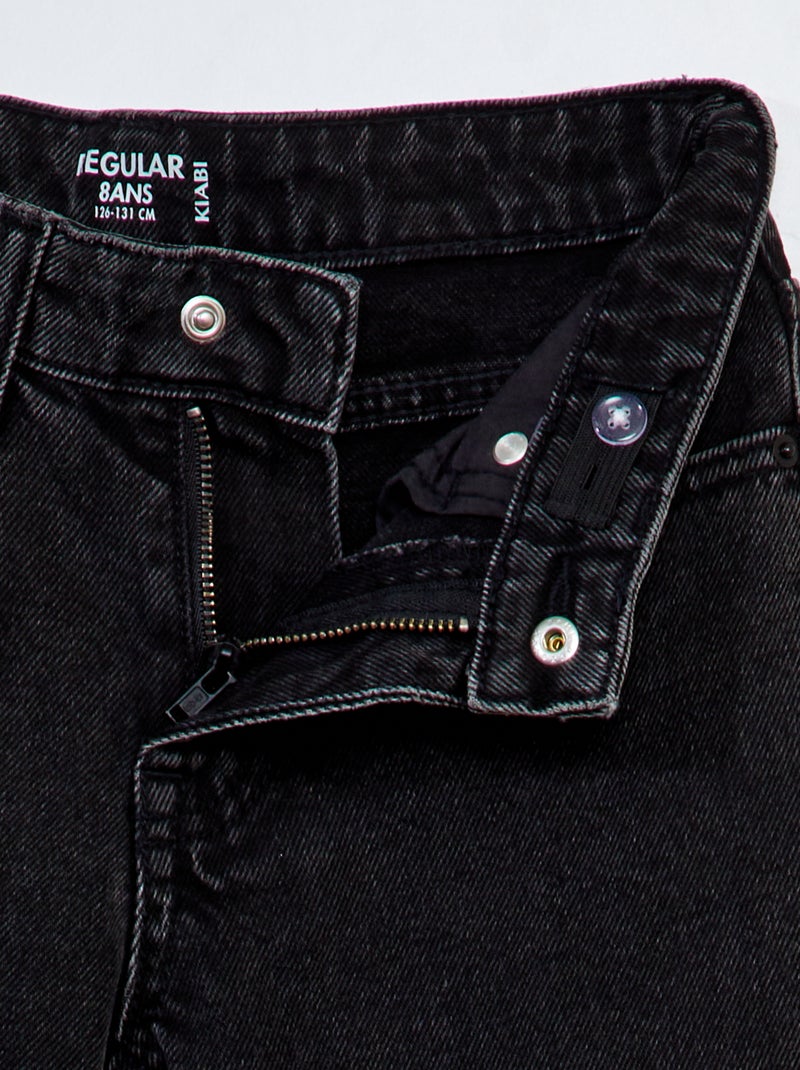 Jean droit à 5 poches Gris vintage - Kiabi