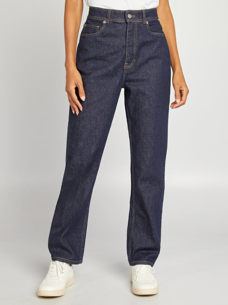 Jean droit à taille haute - Fabriqué en France Bleu - Kiabi